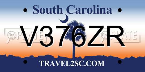 V376ZR South Carolina License Plate