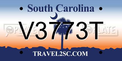 V3773T South Carolina License Plate