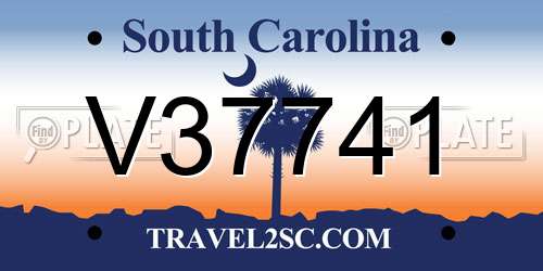 V37741 South Carolina License Plate