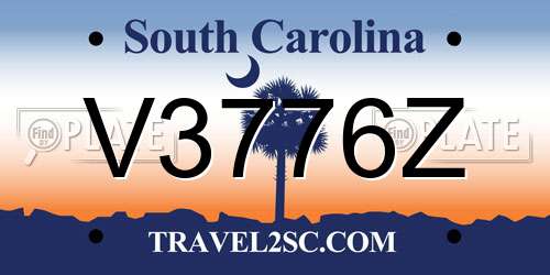 V3776Z South Carolina License Plate
