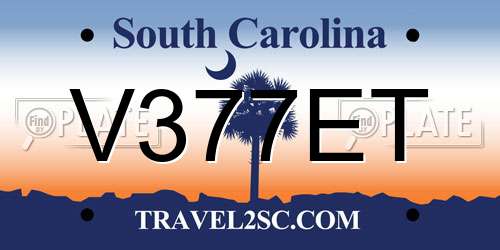 V377ET South Carolina License Plate