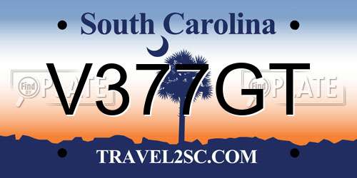 V377GT South Carolina License Plate