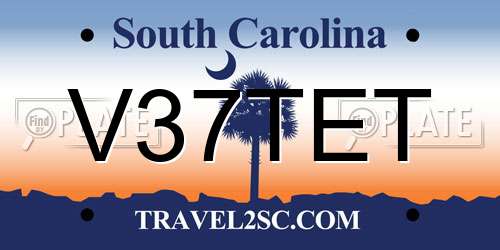 V37TET South Carolina License Plate