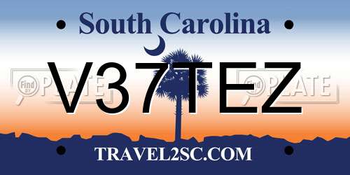 V37TEZ South Carolina License Plate