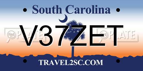 V37ZET South Carolina License Plate