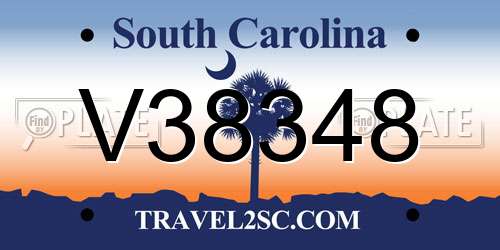 V38348 South Carolina License Plate