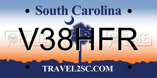 V38HFR South Carolina License Plate