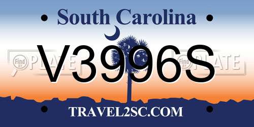 V3996S South Carolina License Plate