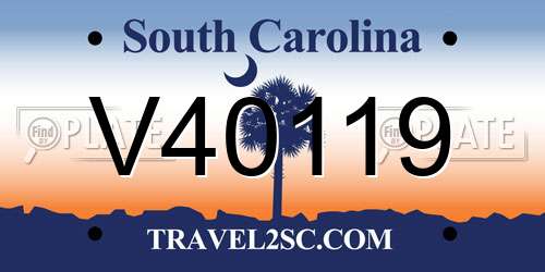 V40119 South Carolina License Plate