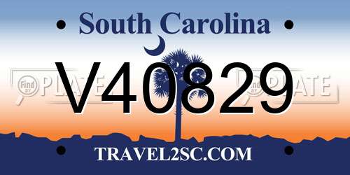 V40829 South Carolina License Plate