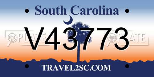 V43773 South Carolina License Plate