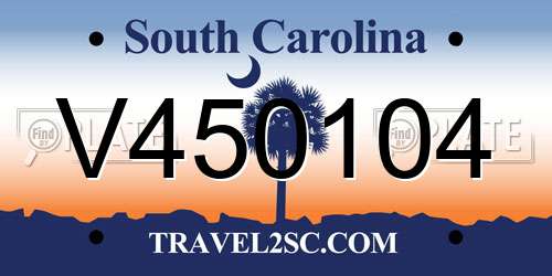 V450104 South Carolina License Plate
