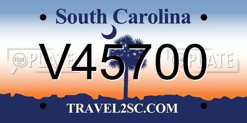 V45700 South Carolina License Plate