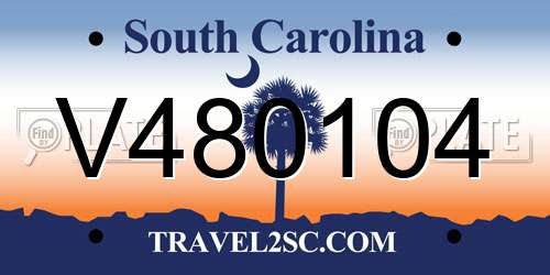 V480104 South Carolina License Plate