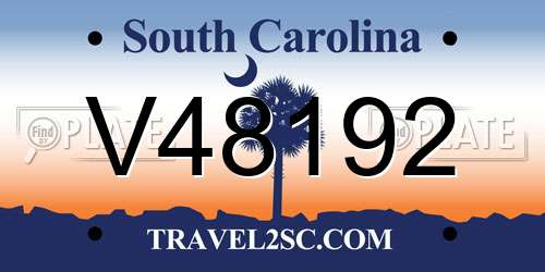 V48192 South Carolina License Plate