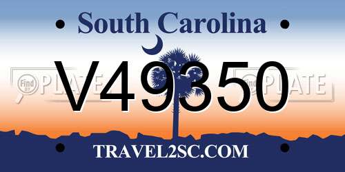 V49350 South Carolina License Plate