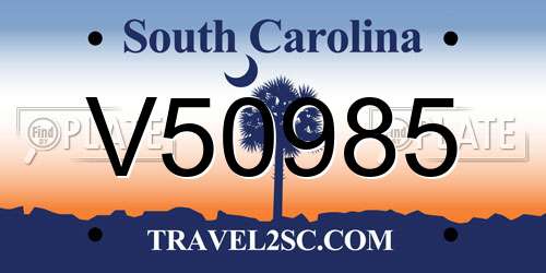 V50985 South Carolina License Plate
