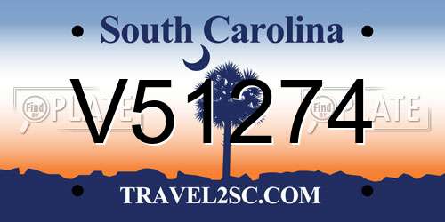V51274 South Carolina License Plate