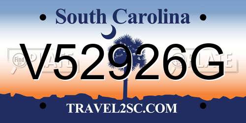 V52926G South Carolina License Plate