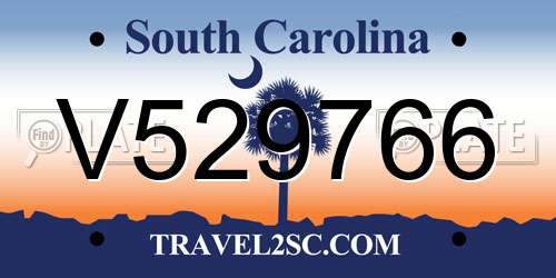 V529766 South Carolina License Plate