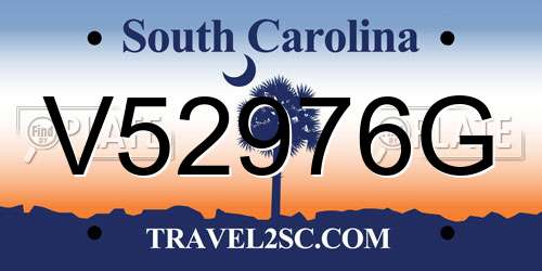V52976G South Carolina License Plate