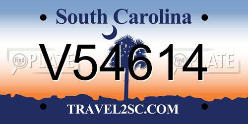 V54614 South Carolina License Plate