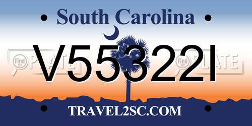 V55322I South Carolina License Plate