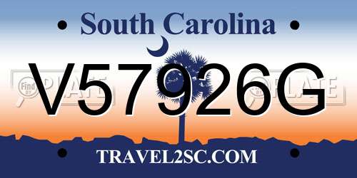 V57926G South Carolina License Plate