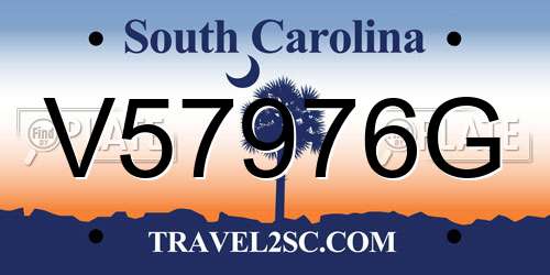 V57976G South Carolina License Plate