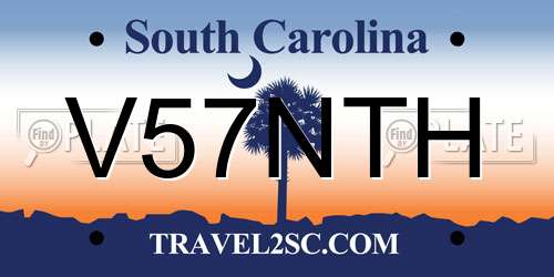 V57NTH South Carolina License Plate