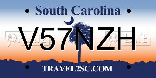 V57NZH South Carolina License Plate
