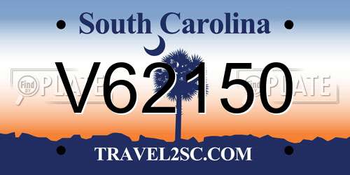 V62150 South Carolina License Plate