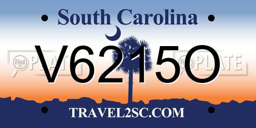 V6215O South Carolina License Plate