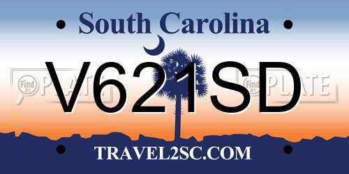 V621SD South Carolina License Plate