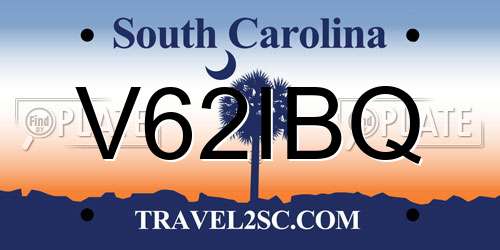 V62IBQ South Carolina License Plate