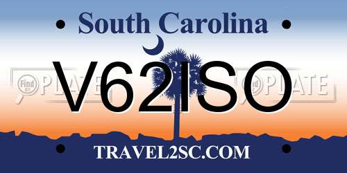 V62ISO South Carolina License Plate