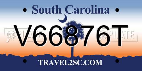 V66876T South Carolina License Plate