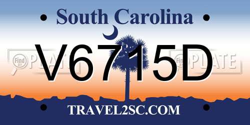 V6715D South Carolina License Plate