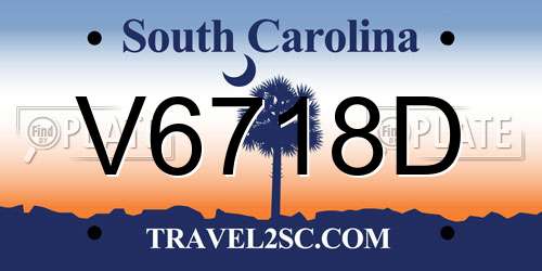 V6718D South Carolina License Plate