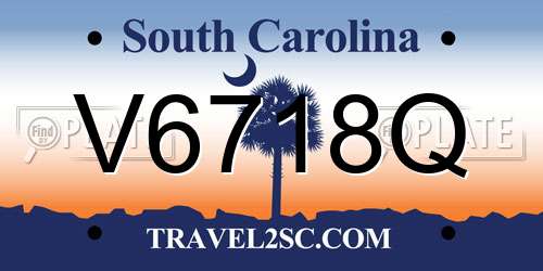V6718Q South Carolina License Plate