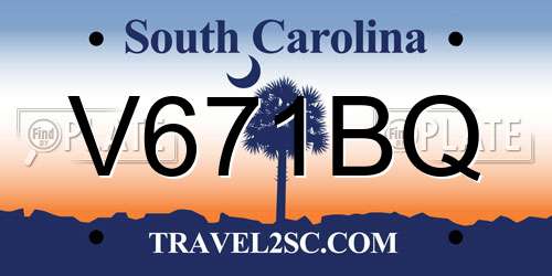 V671BQ South Carolina License Plate
