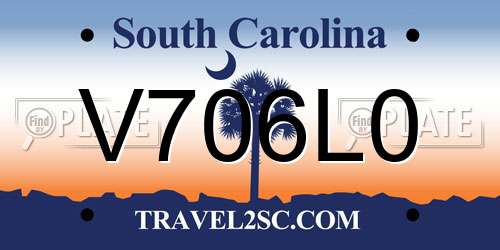 V706L0 South Carolina License Plate