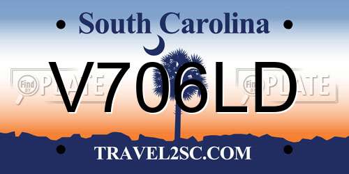 V706LD South Carolina License Plate