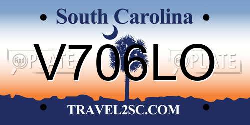 V706LO South Carolina License Plate