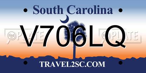 V706LQ South Carolina License Plate