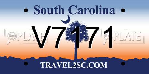 V7171 South Carolina License Plate