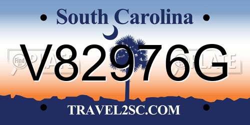 V82976G South Carolina License Plate