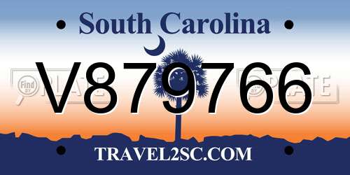 V879766 South Carolina License Plate