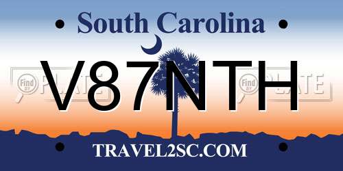 V87NTH South Carolina License Plate