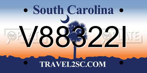 V88322I South Carolina License Plate